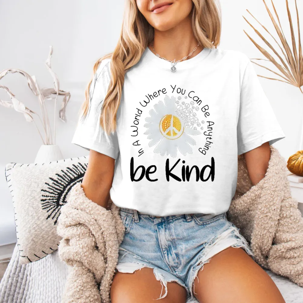 Floral & Letter Printed Casual Short Sleeve T-Shirts