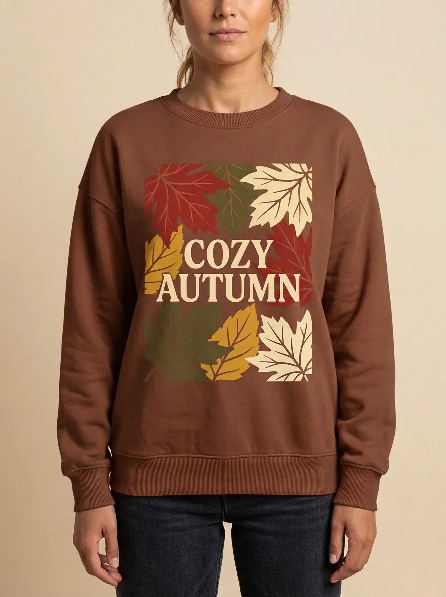 Maple Leaf Printed Women's Graphic Sweatshirt