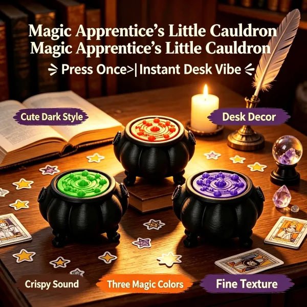 Halloween Black Witch'S Cauldron Desktop Stress Reliever Ornament