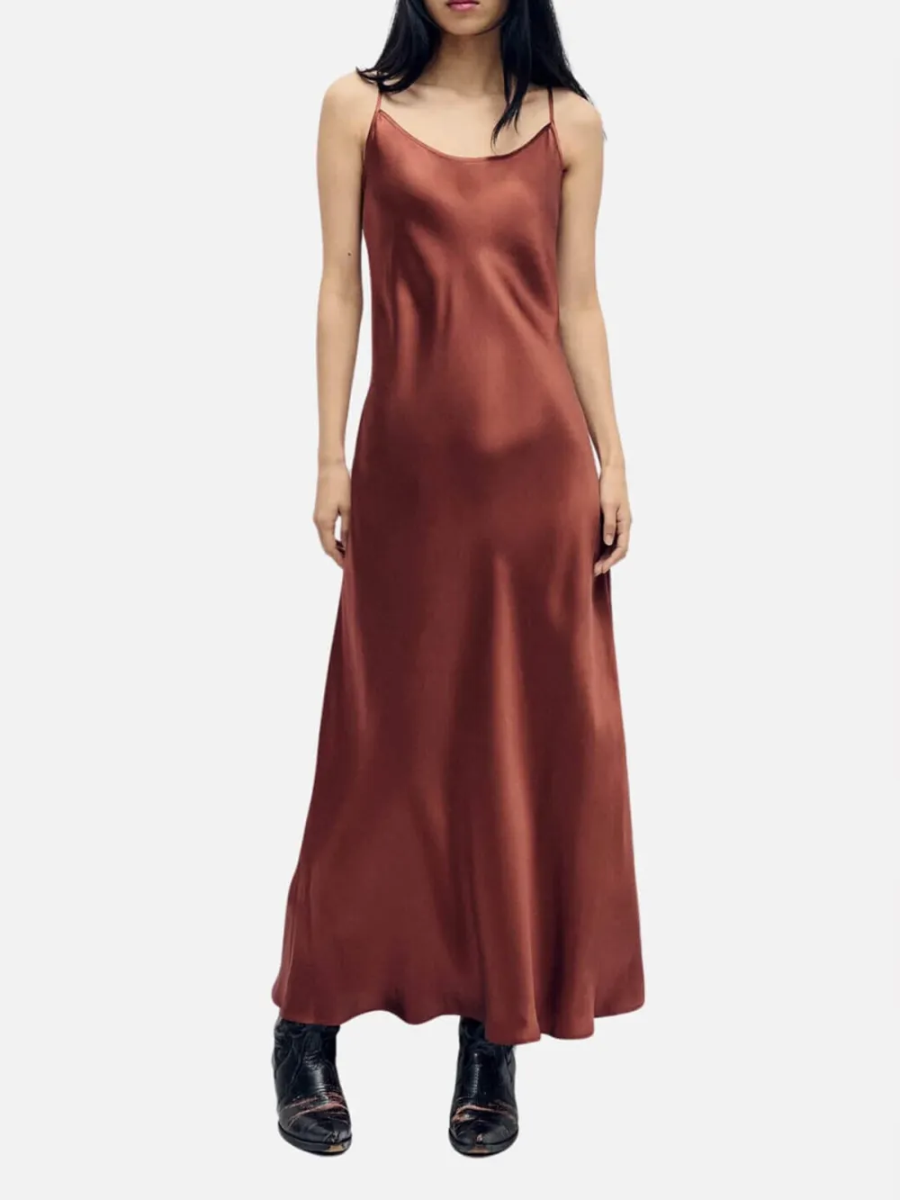 Plain Spaghetti Strap Ankle Dress