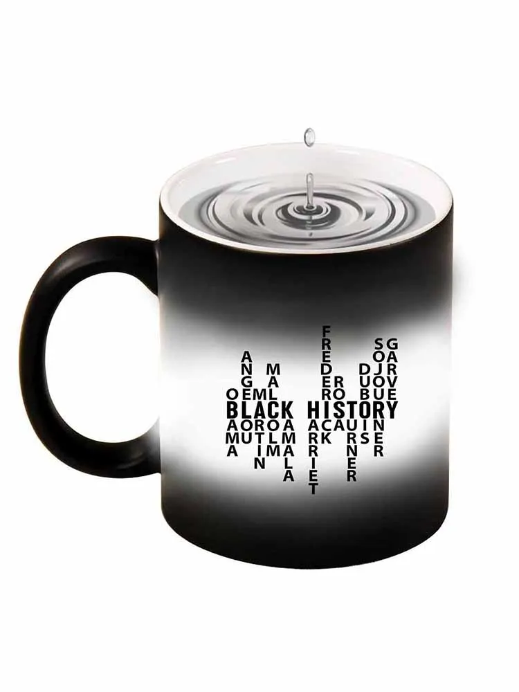 Black Historical Letter Printed Color-Changing Mug