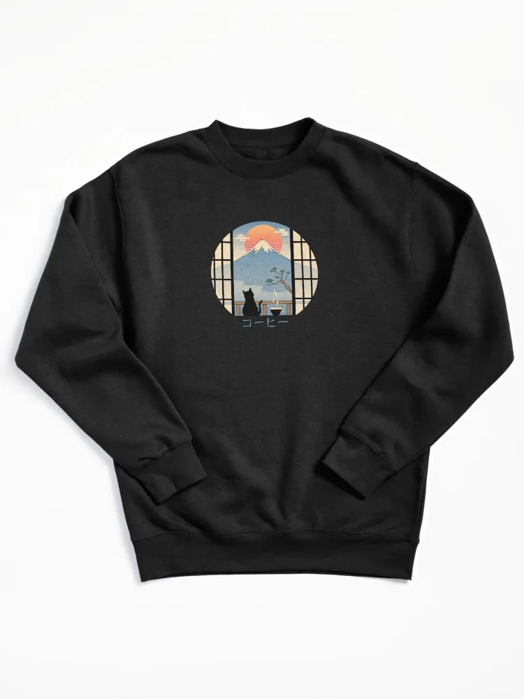 Coffee Cat Pullover Sweatshirt