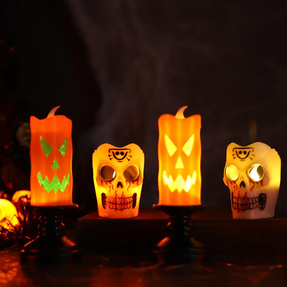 Skull & Pumpkin Flameless Candles🕯️🖤