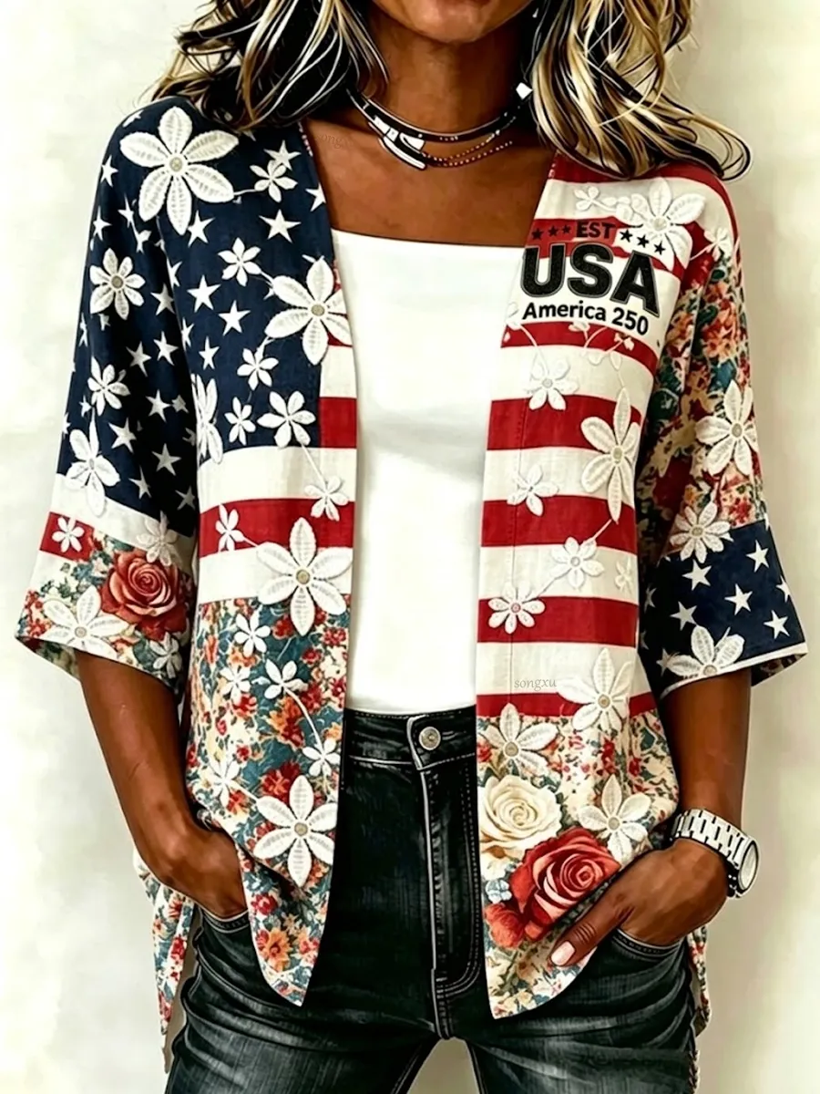 Women'S Rhinestone Citi Art Casual Cardigan