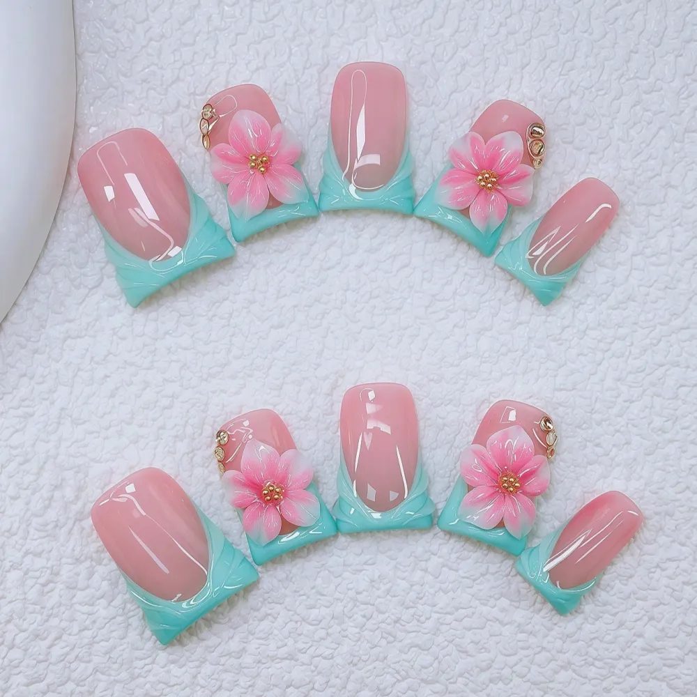 Nailhour Handmade 10pcs Chic Duckbill Press On Nails
