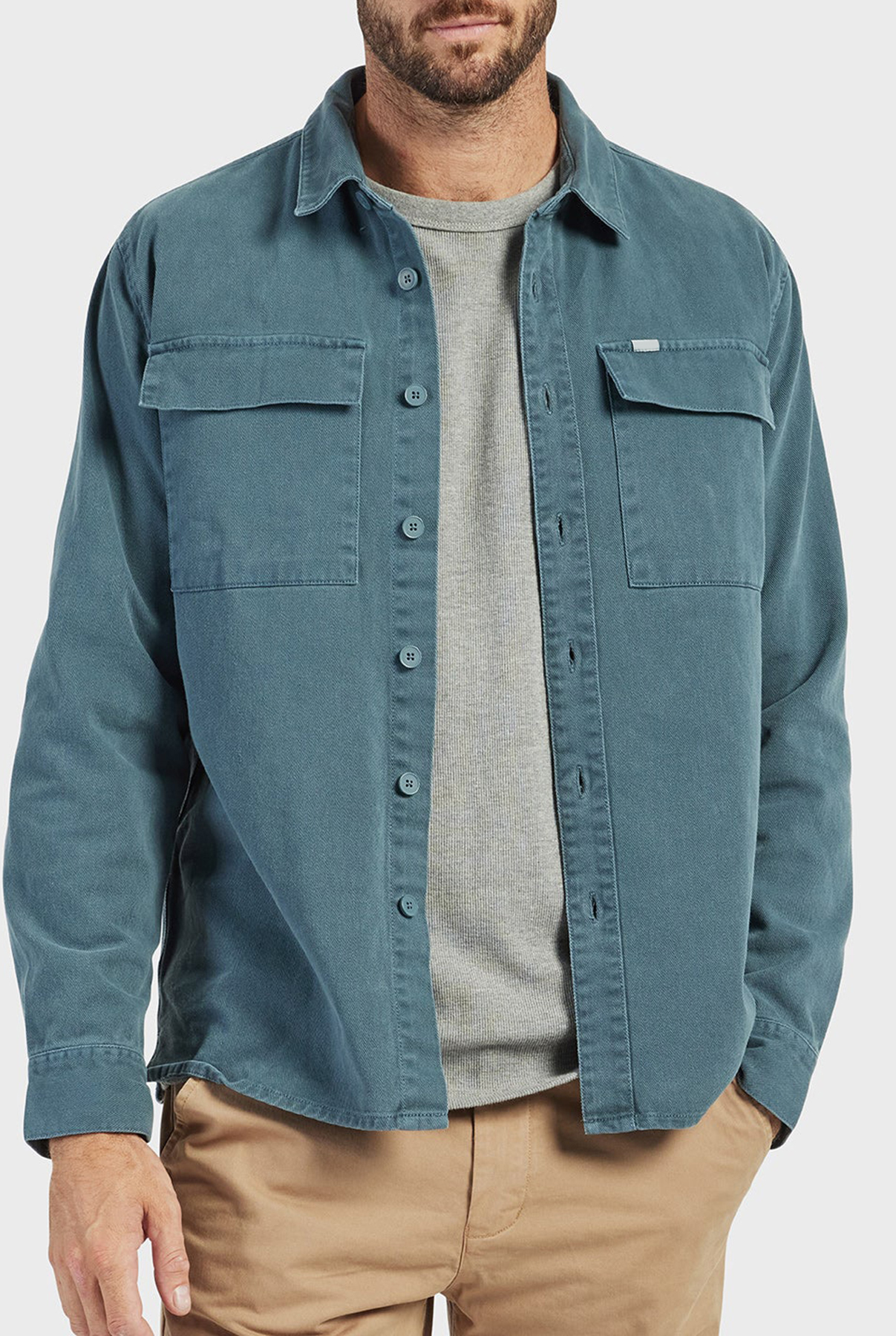 Essential Overshirt-Aloe beige