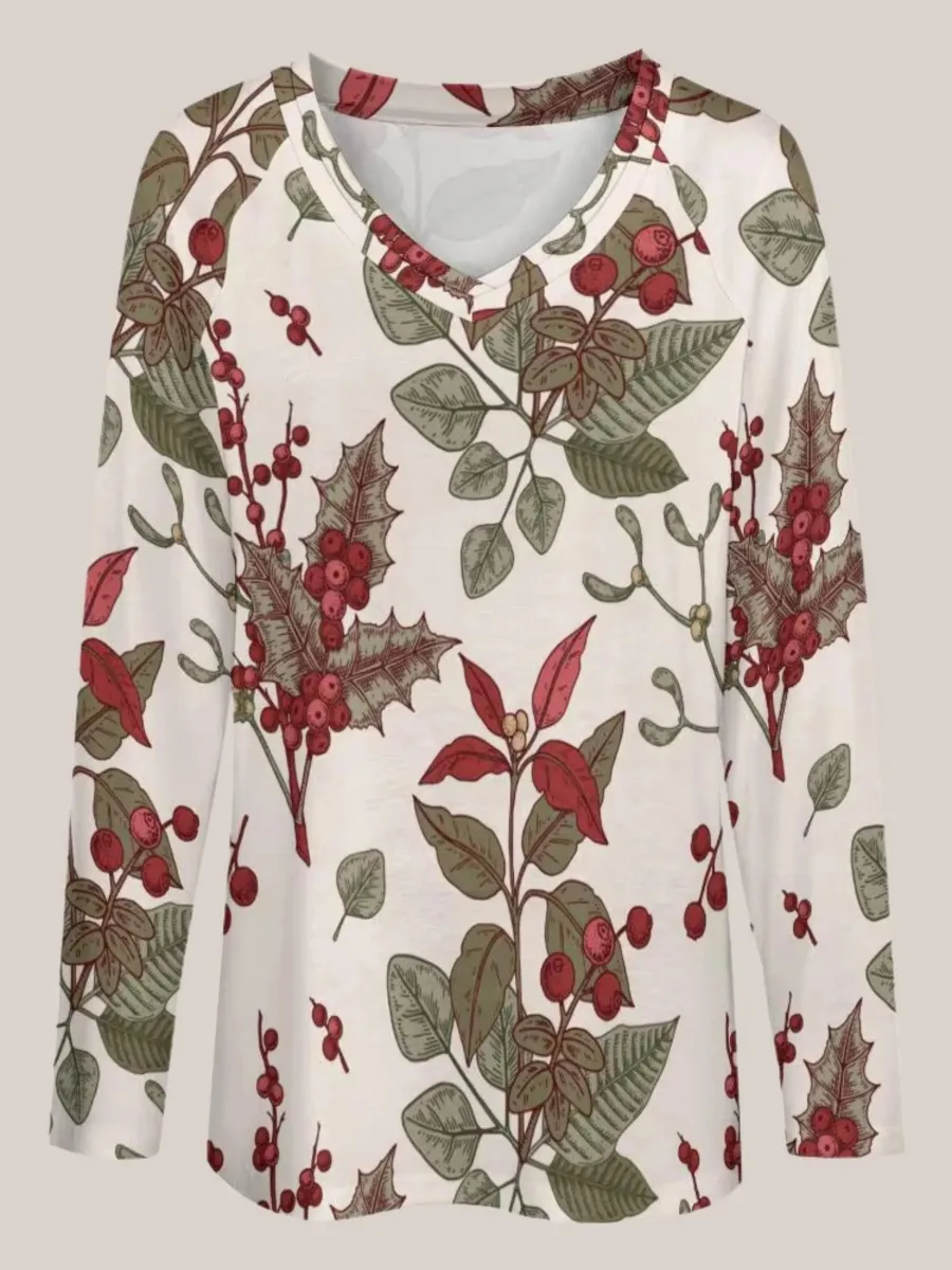 Red Berry Print T-Shirt