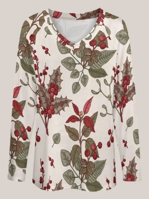 Red Berry Print T-Shirt