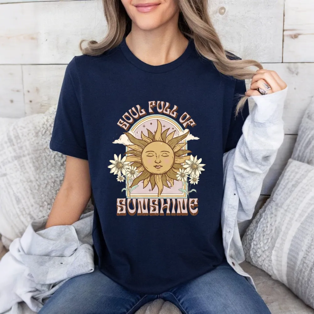 Sunshine Art Graphic Casual T-Shirts