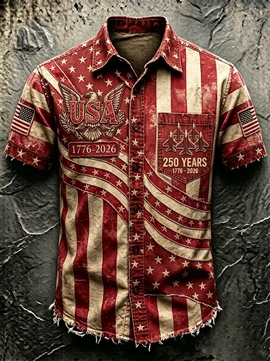Men'S 250Th Anniversary National Faith Print  Shirt