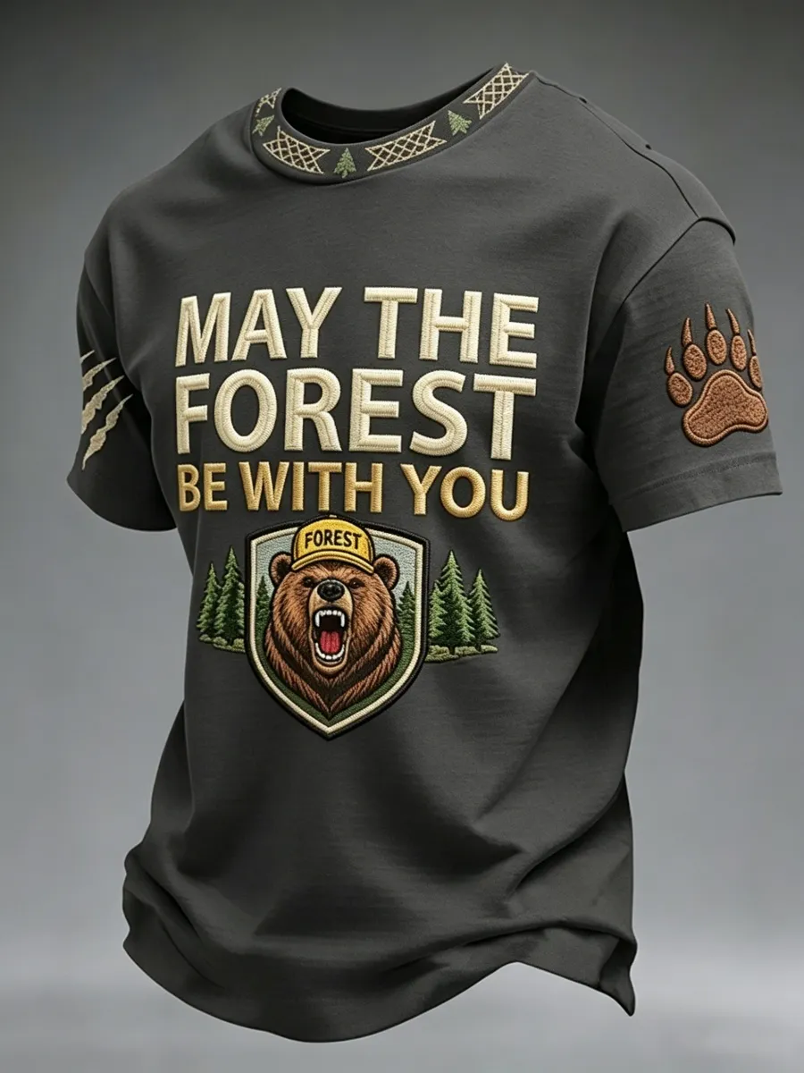 May The Forest Be With You Design Men's Casual T-Shirt