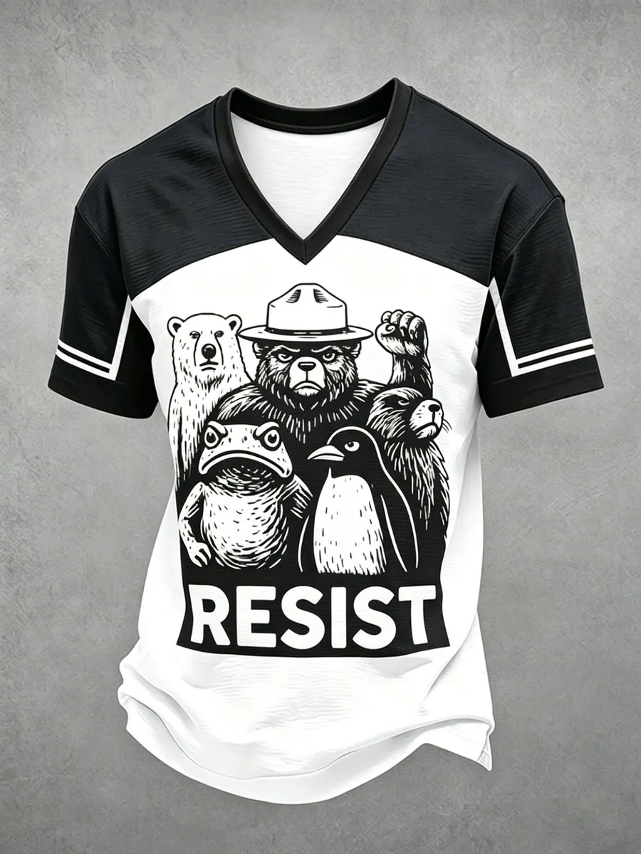 Men'S Resist Bear Print Shirt