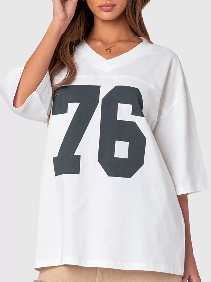 Lady 76 Digital Print Long T-Shirt