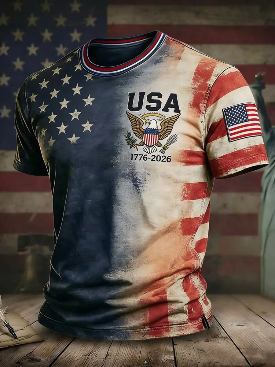 Men's American 250th Anniversary Printed T-Shirt