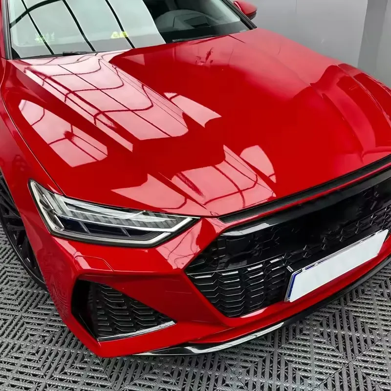Glossy Bright Red Car Protection Film