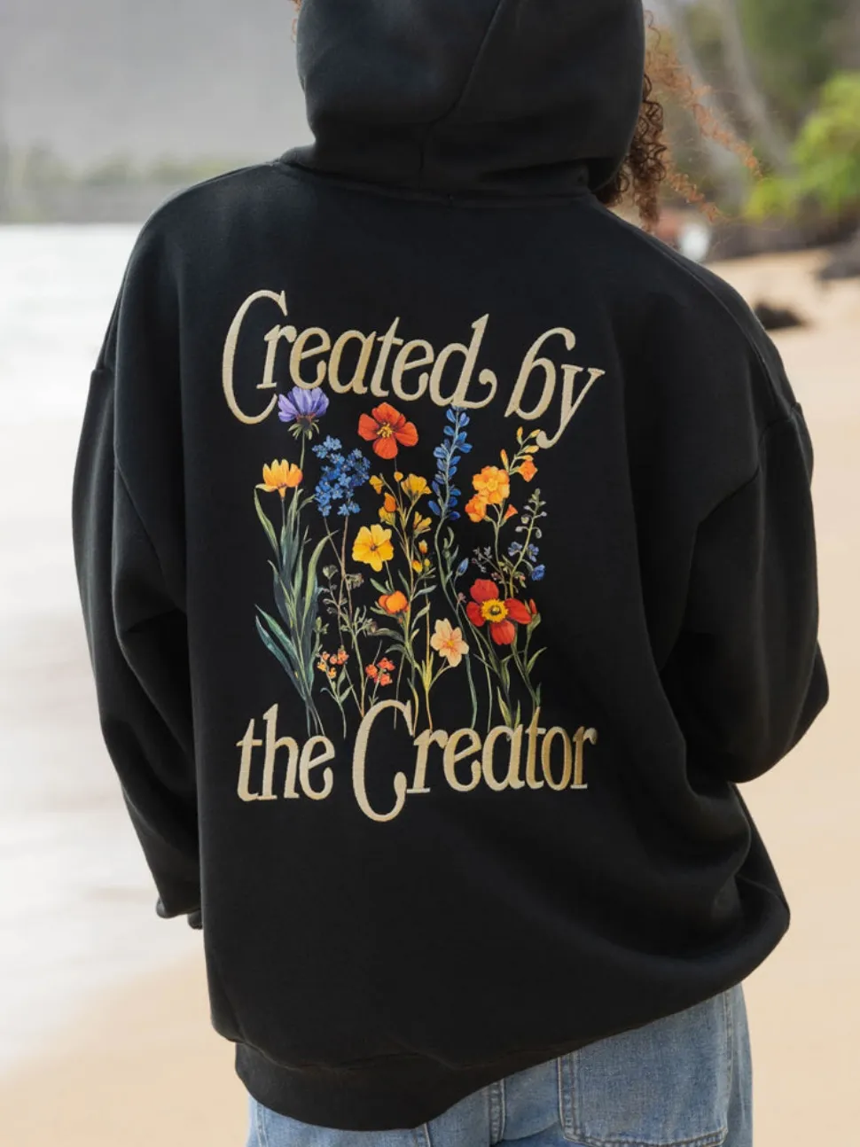 Women's Chic Minimalist Slogan Hooded Long-Sleeve Sweatshirt