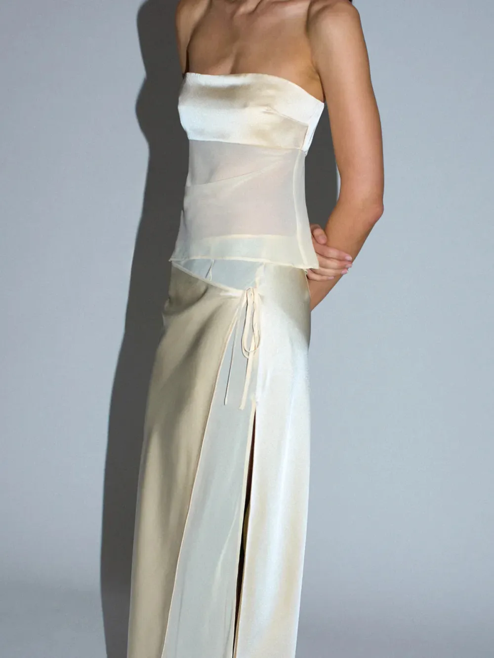 Casual Style Strapless Top Buttercream