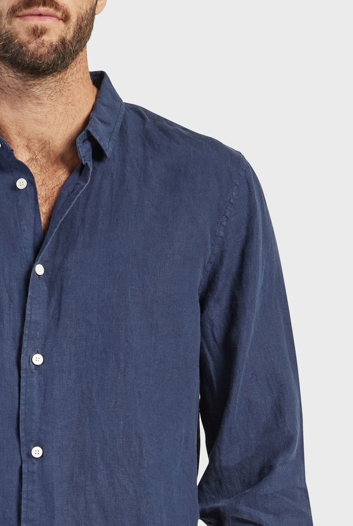 Mick Linen Shirt-Navy
