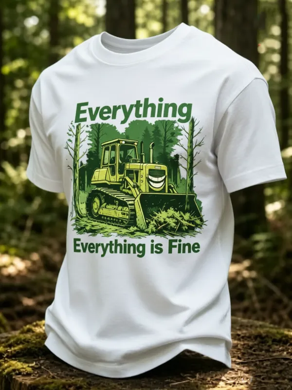 Men's May The Forest Be With You Printed Casual T-Shirt