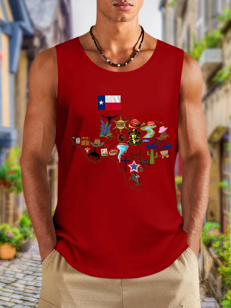 Men'S Texas Strong Casual Crew Neck Vest