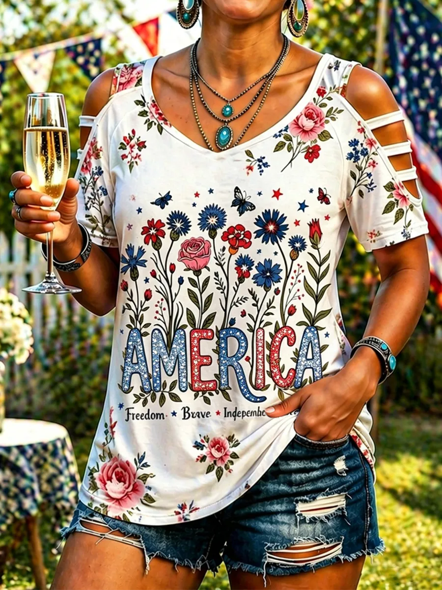 Women'S Casual 250Th Anniversary Art Printed Top