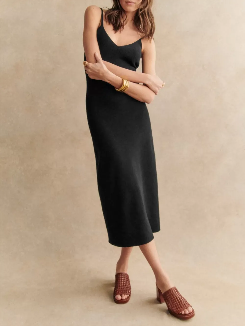 Black Slim Sleeveless Dresses