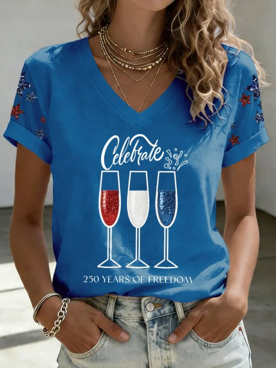 Women's American 250th Anniversary Printed T-Shirt