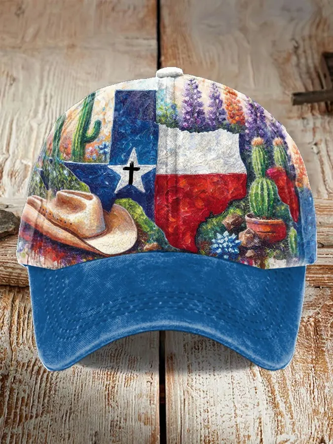 Unisex Texas Flag Print Contrast Hat