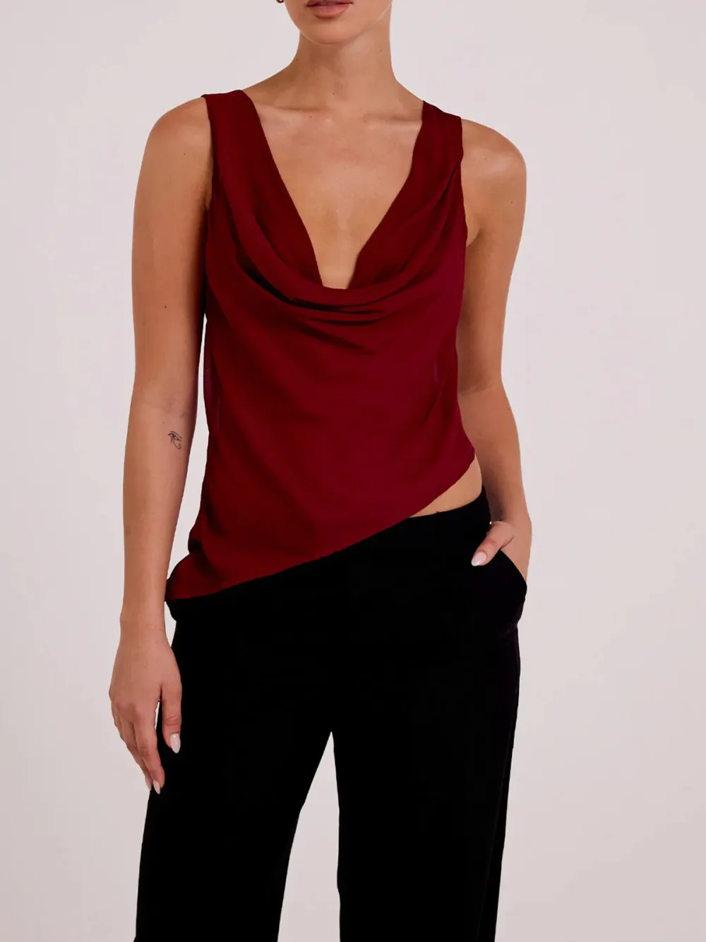 Casual Style Merlot Tank Tops