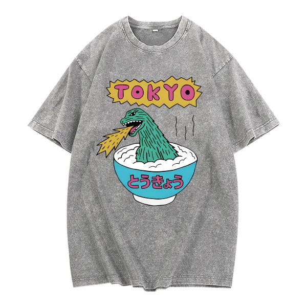 Round Neck Printed Short Sleeved T-Shirt