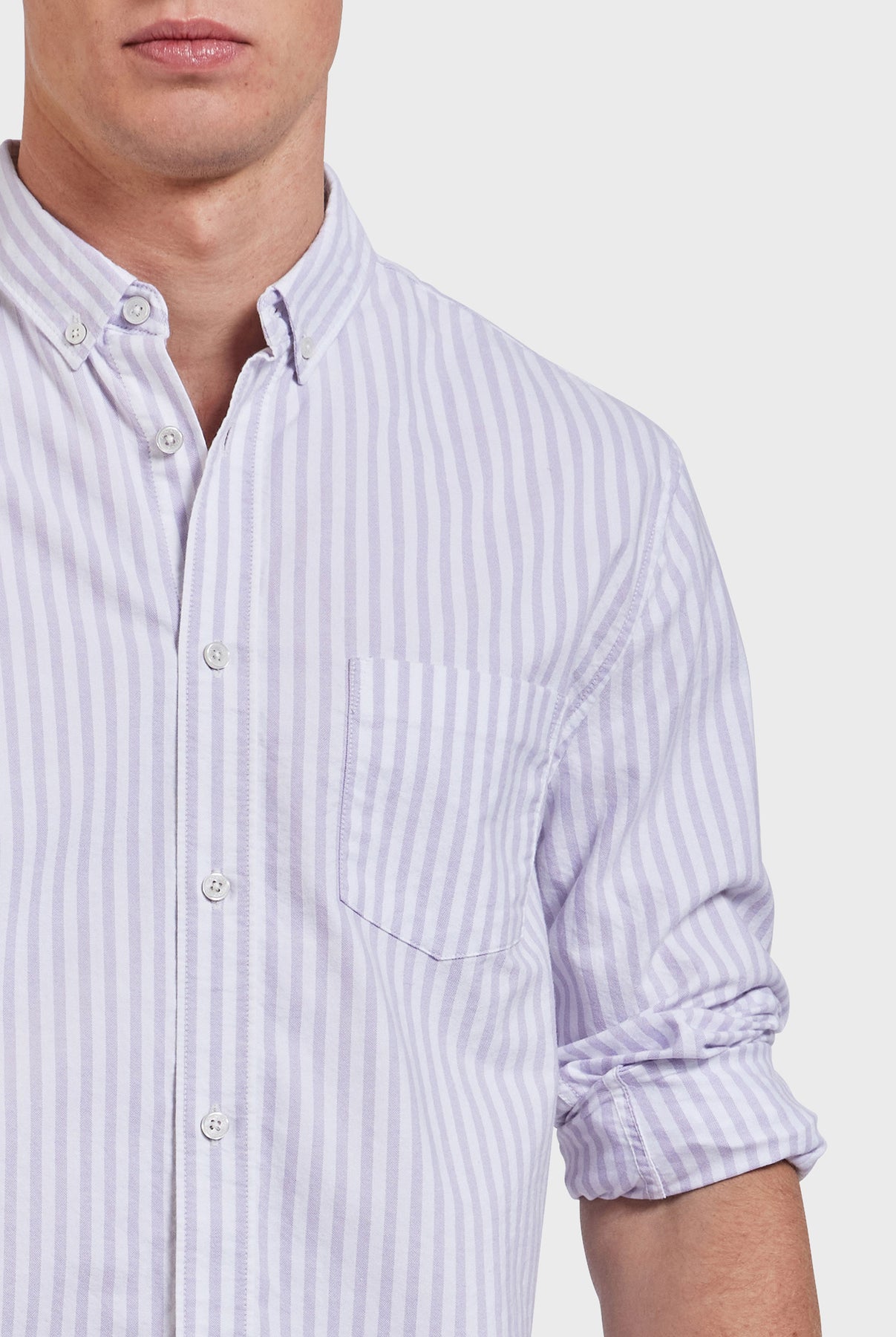 Vintage Oxford Shirt-Lavender stripe