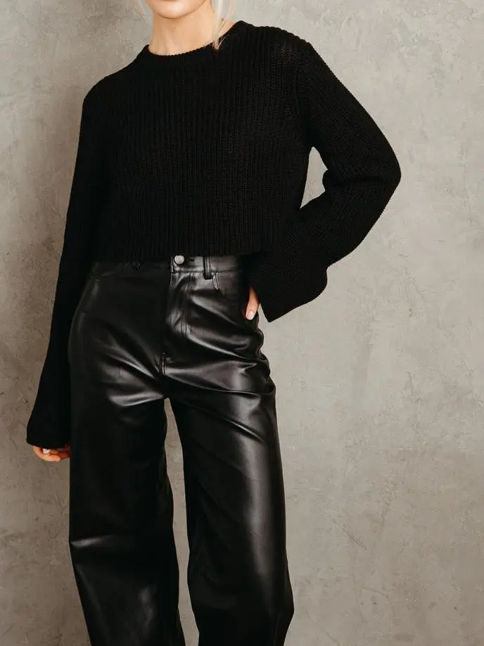 Cropped Bell Sleeve Sweater