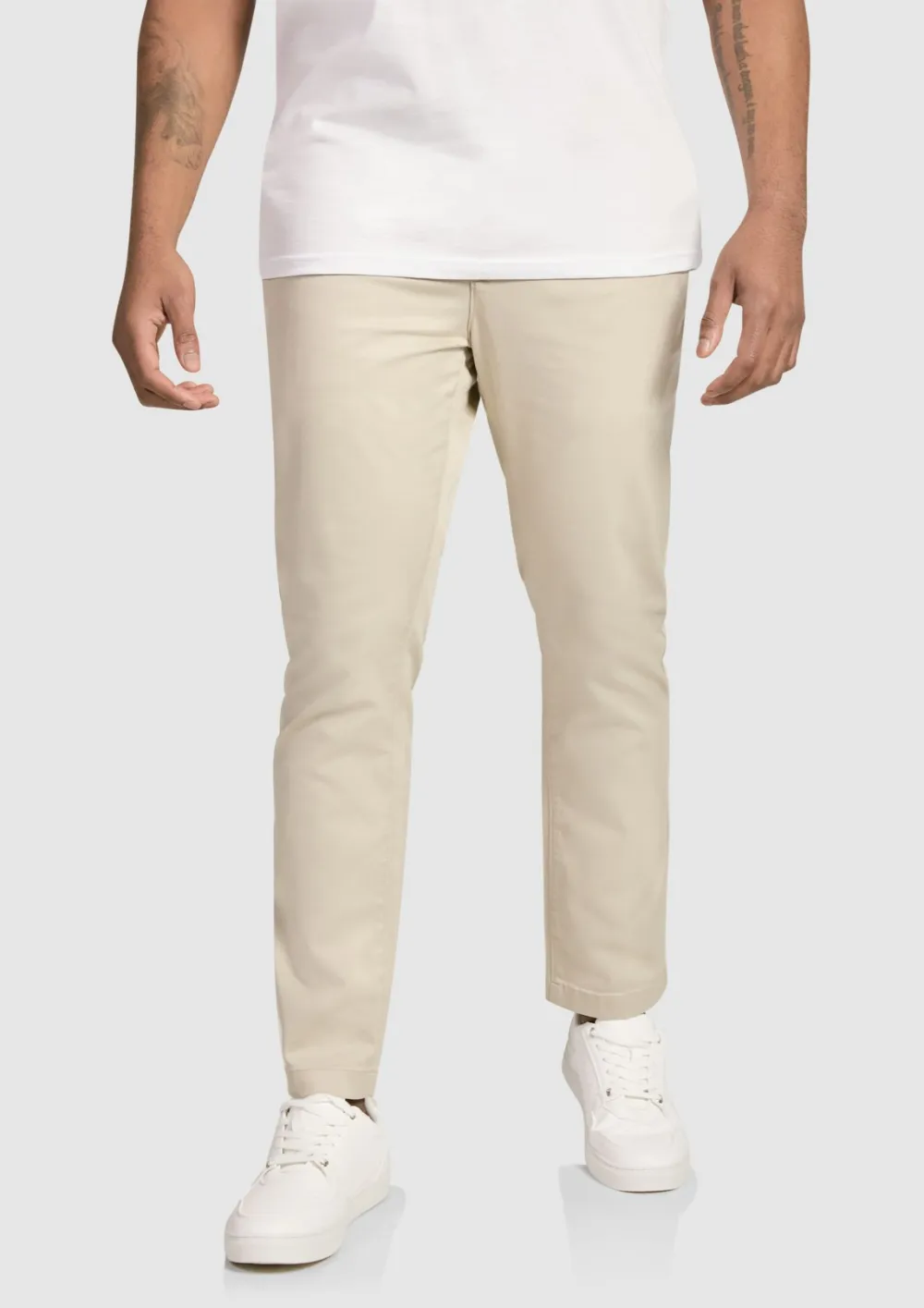 Cotton Cuffed Stretch Chino Pants