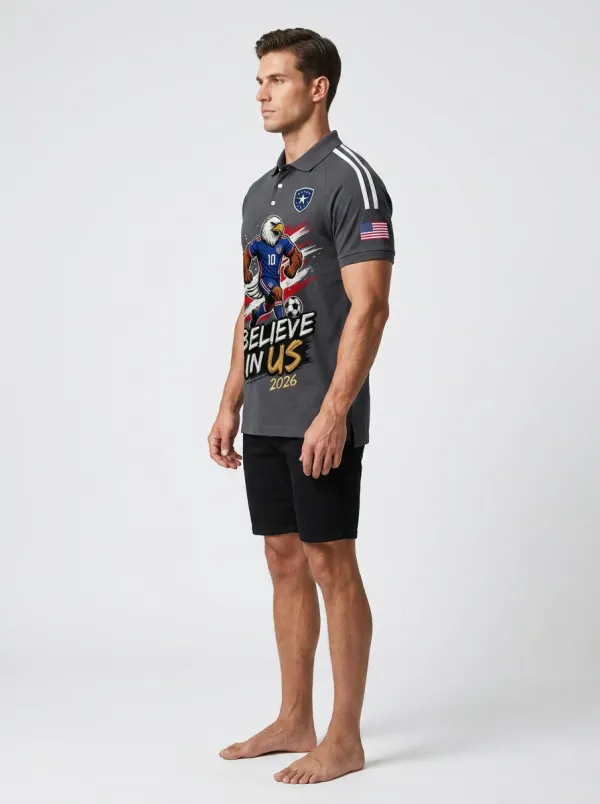 Men's USA Soccer Eagle Believe In US 2026 Printed Polo Shirt