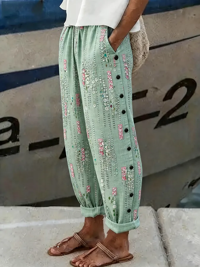 Women's floral printed casual pants