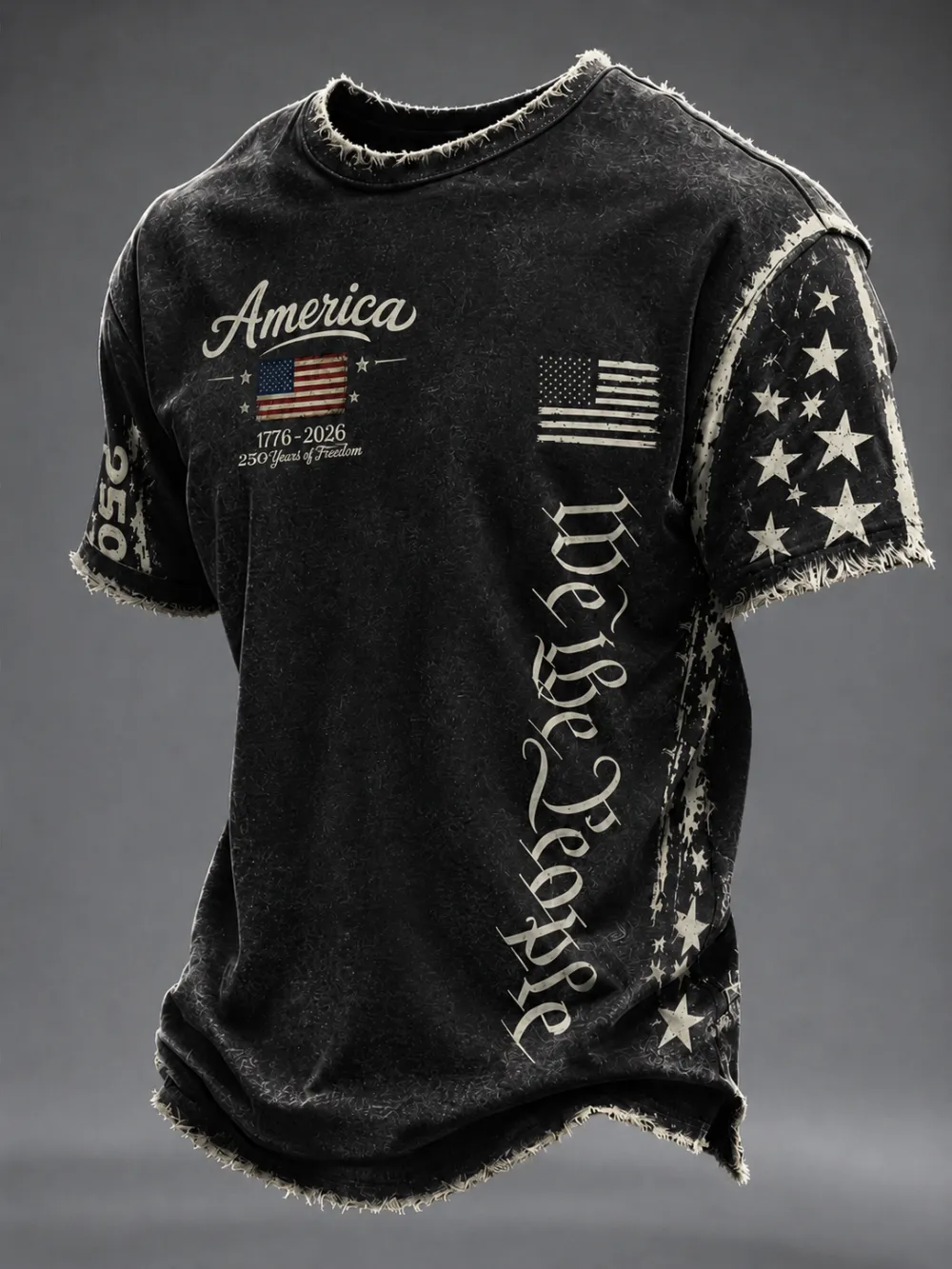 Men's 250Th Anniversary Printed Round Neck Short Sleeve T-Shirt From The United States
