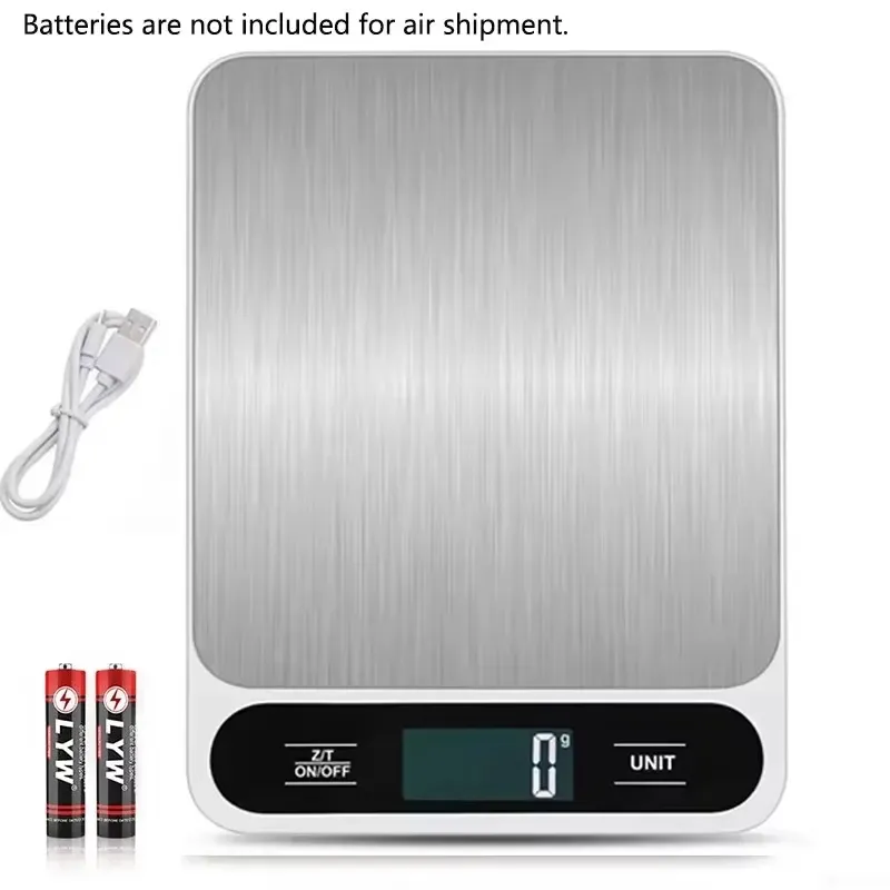 Stainless Steel Digital Kitchen Scale With LCD Display, Made Of Stainless Steel