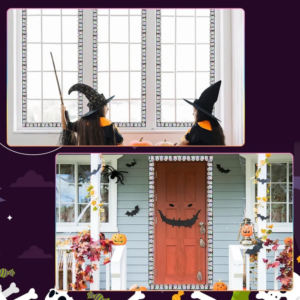 2Pcs Halloween Ghost Door And Window Decoration Stickers