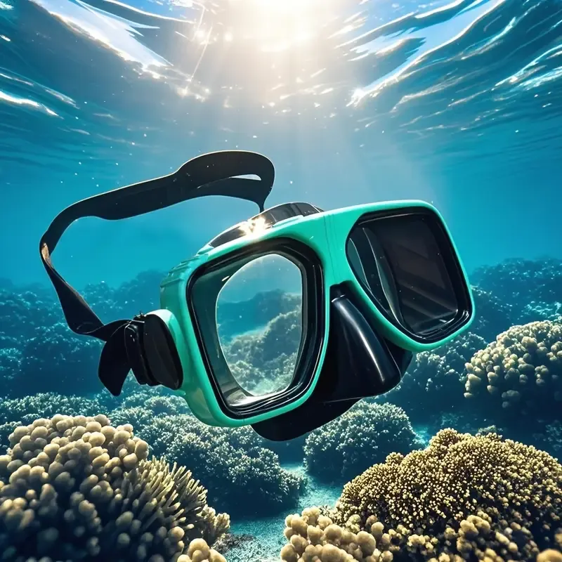 Blue Frame Diver Mask with Two Windows for Snorkeling