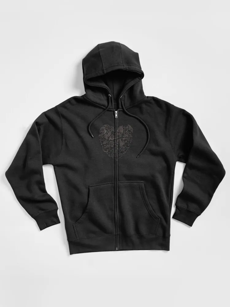Bat Heart Zipped Hoodie