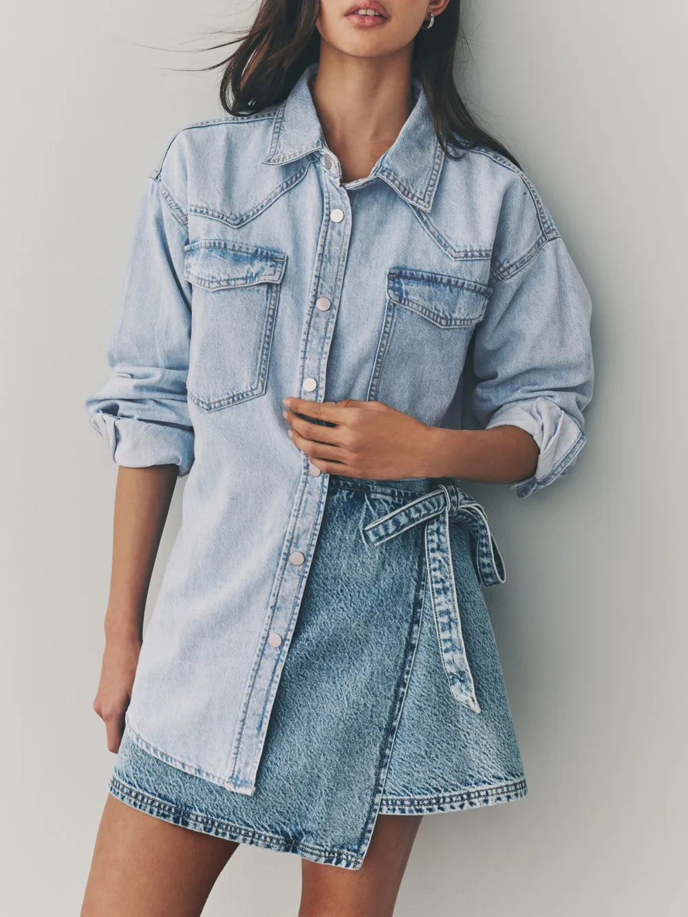 Loose Denim Casual Outing Office Shirt