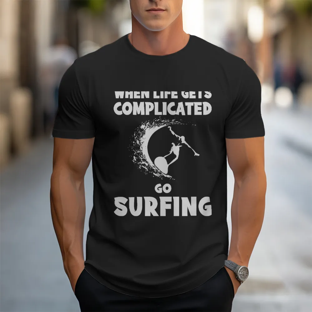 Surfing Themed Life Simplify Graphic T-Shirt
