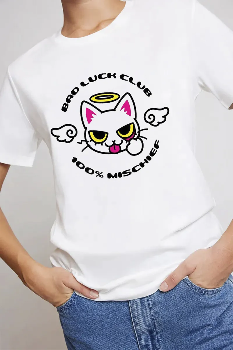 Cartoon Cat with Halo T-Shirt