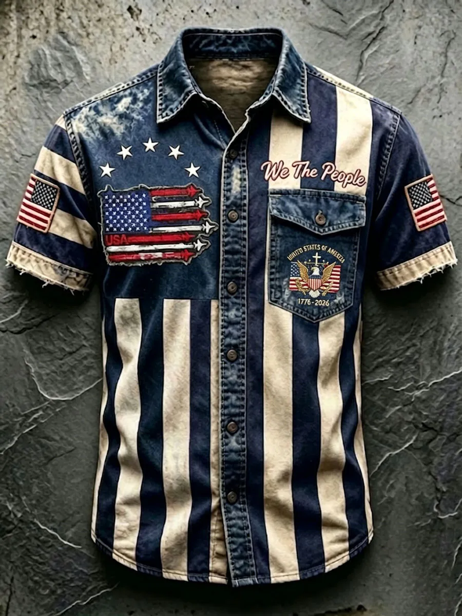 Men'S 250Th Anniversary National Faith Print  Shirt