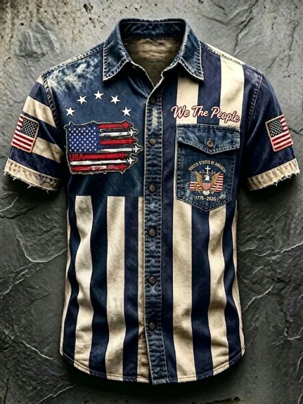 Men'S 250Th Anniversary National Faith Print  Shirt