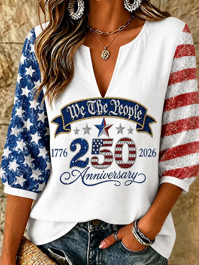 Women's 250th Anniversary Printed Casual Top