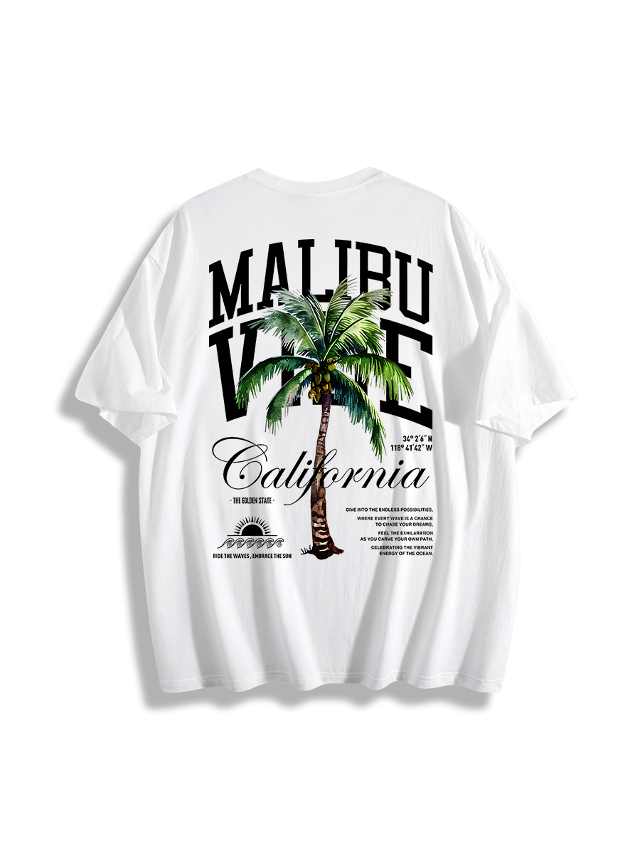 Malibu Inspired Tropical Graphic T-Shirt