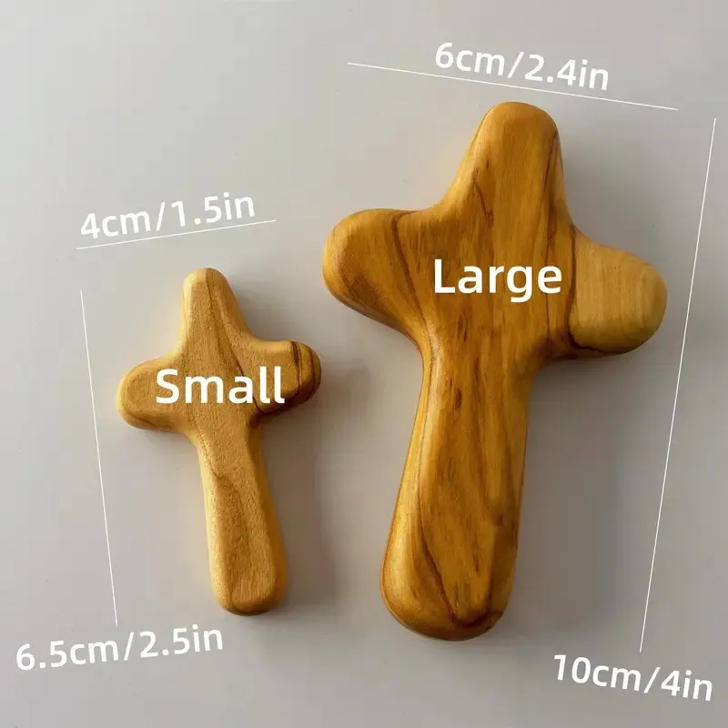 Beautifully Handcrafted Small Olive Wood Prayer Cross