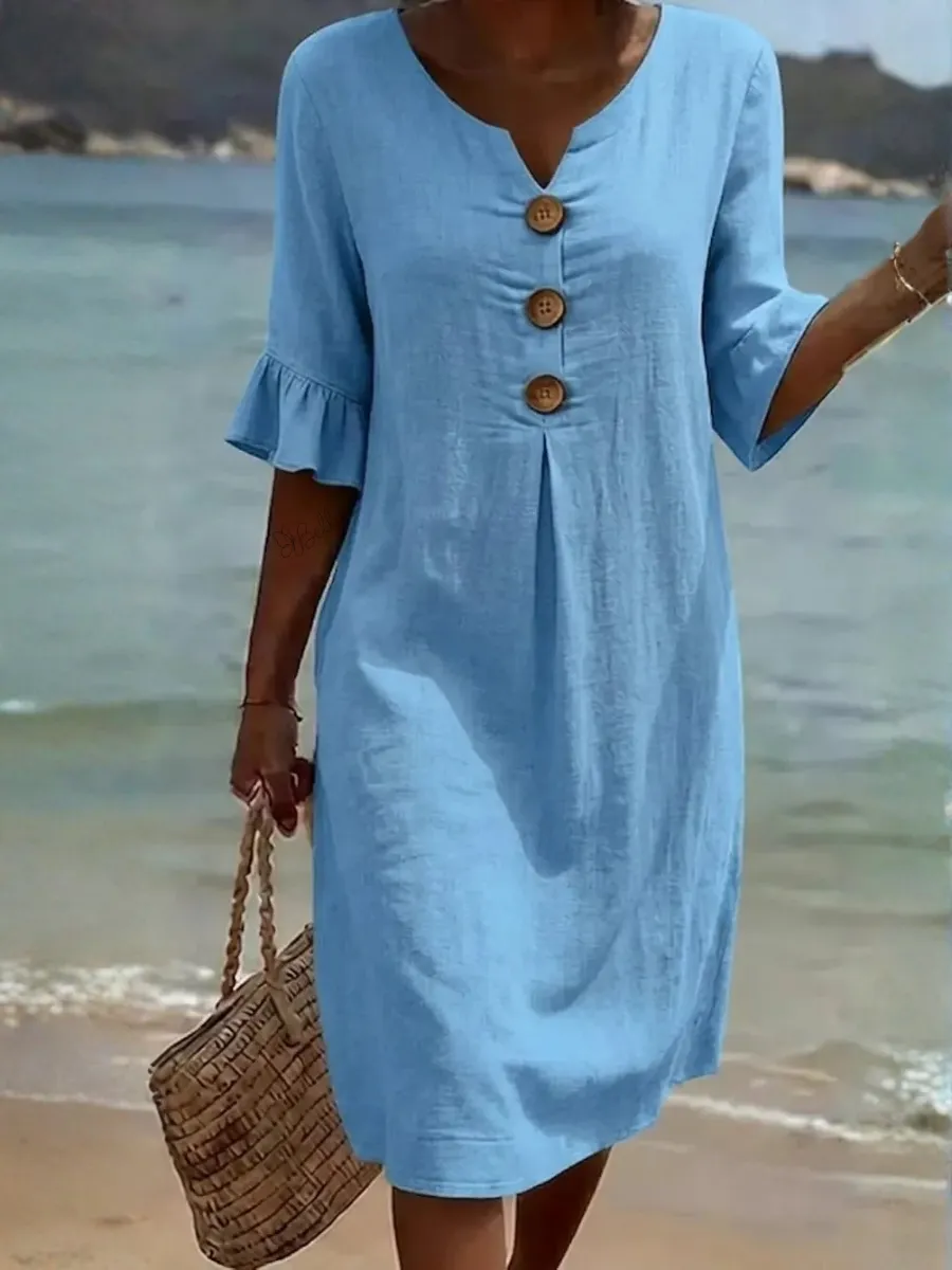 Women's Casual Cotton Linen Dress