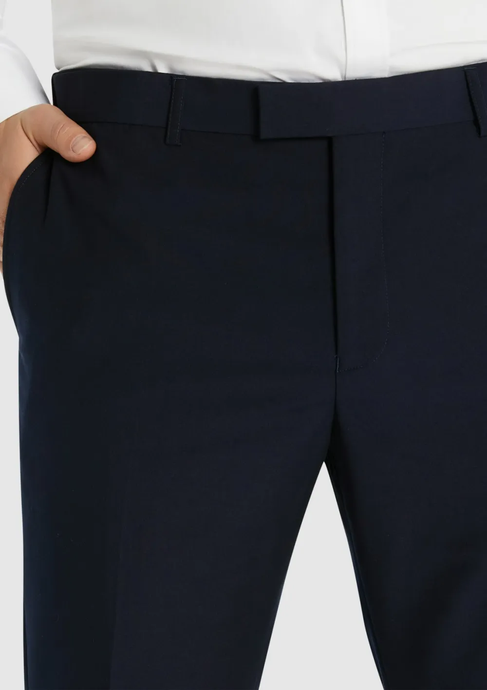 Navy Slim Fit Stretch Trousers